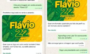 IA do WhatsApp autoriza criação de material de campanha para ‘Flávio’, mas bloqueia para ‘Lula’